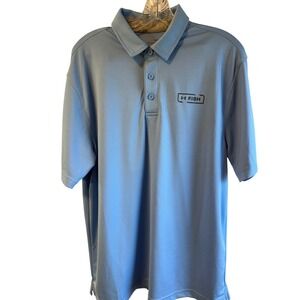 Under Armour Mens HeatGear UA Fish Golf Polo Shirt Light Blue Short Sleeve Large